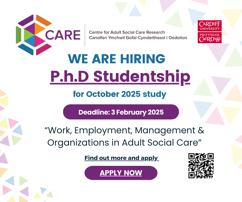 CARE and Cardiff Business School PhD Studentship