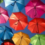 A photo of colourful umbrellas